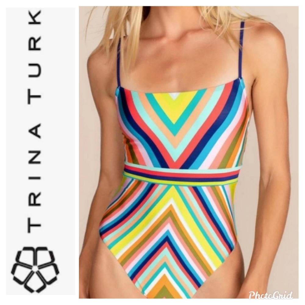 NEW Trina Turk Aveiro High Leg Maillot One-Piece